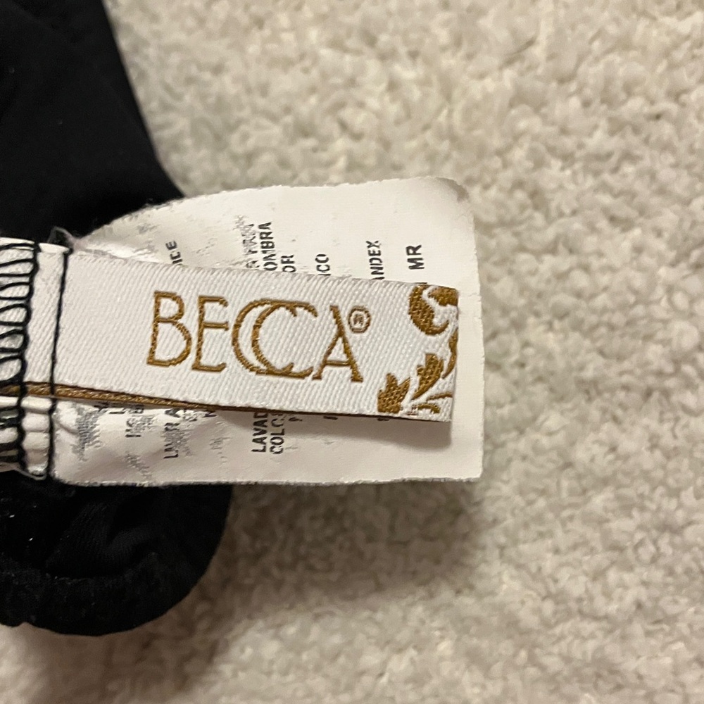 Small • Becca • Mardi Gras • embroidered •one-shoulder • bikini top • black - Picture 4 of 5